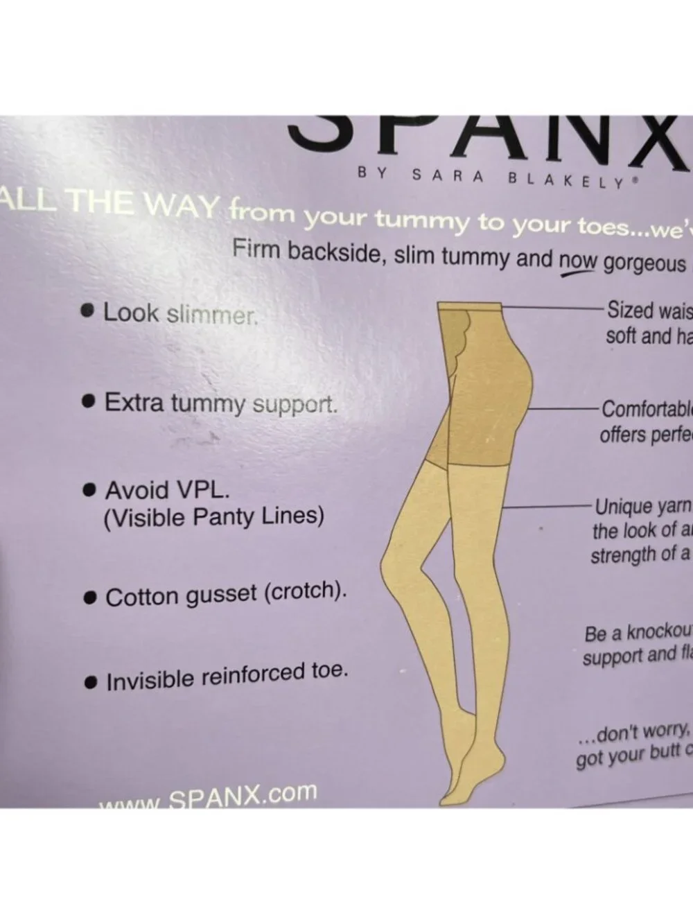 SPANX All The Way Hose BLACK Tummy to Toes Full length Super Control SIZE A